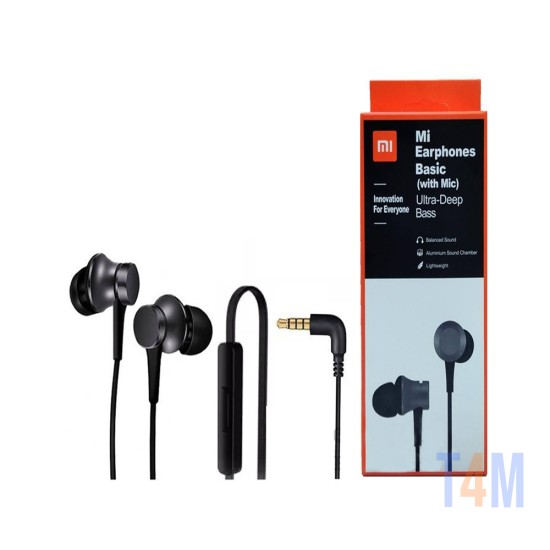 AUSCULTADOR INTRA-AURICULAR BÁSICO XIAOMI MI YDJC01JY COM 3,5MM PRETO